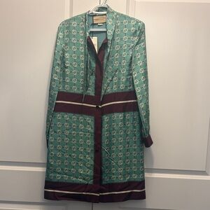 Gucci Teal and Burgundy Patterned dress